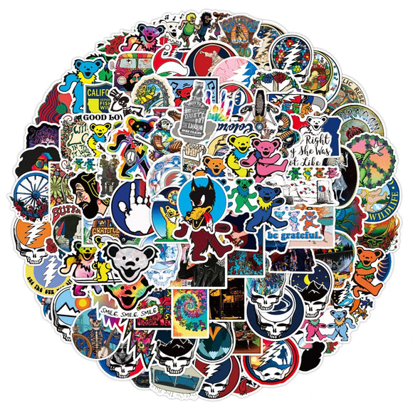 10/30/100pcs The Grateful Dead PVC Stickers