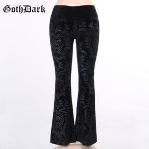 Floral Scratched Velvet Pants
