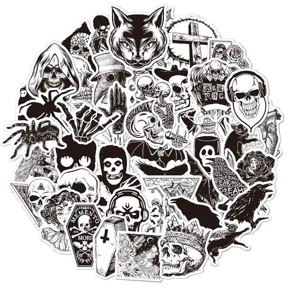 10/30/50/100pcs Horror Skull Vinal Stickers